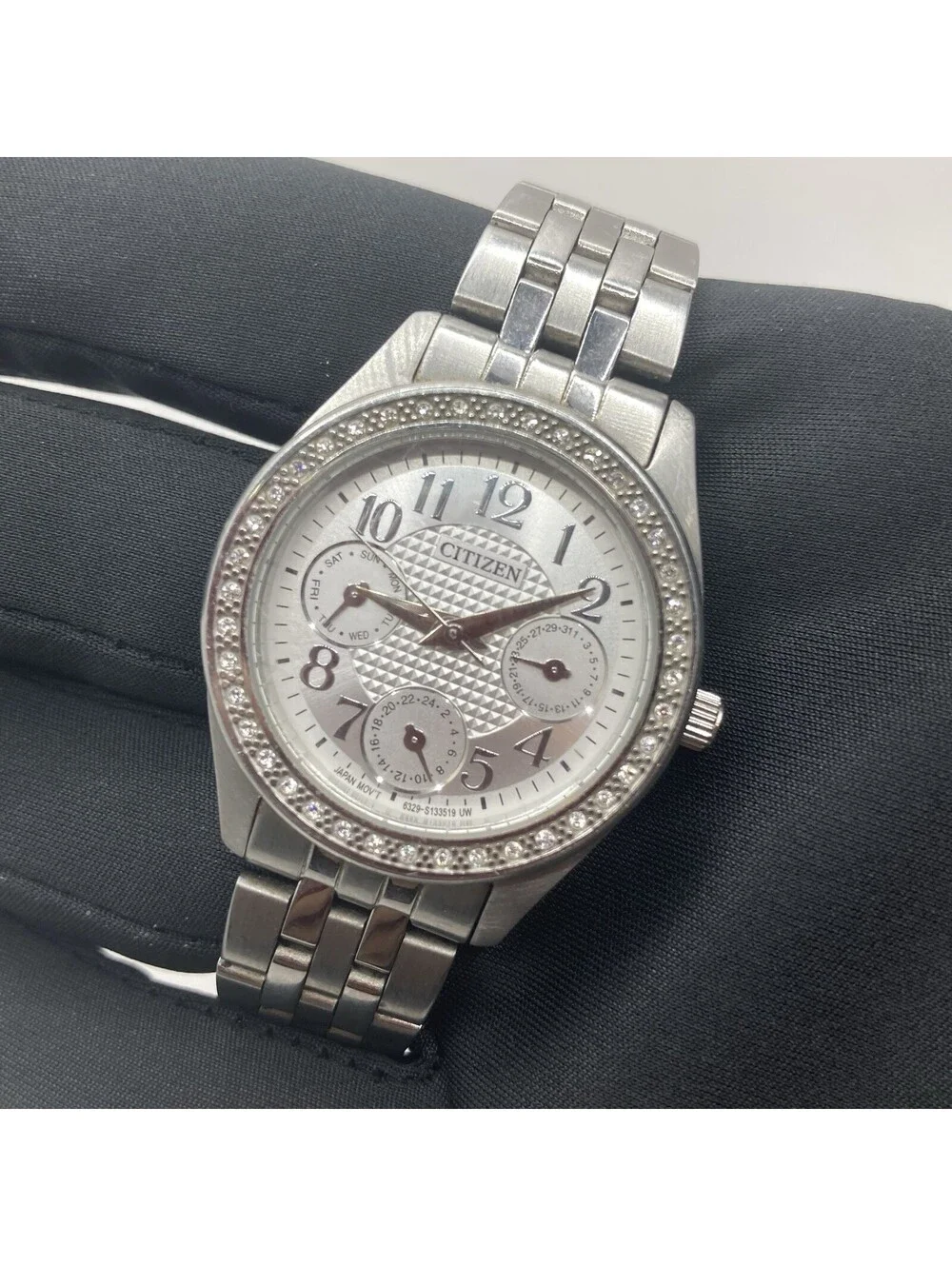 Citizen 6329 Ladies Multi-Function Quartz Watch Silver Dial Swarovski Crystals